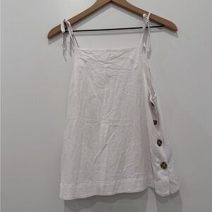 Treasure & Bond White Button-Accent Tank Top